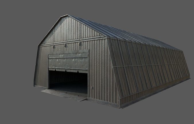Military Hangar 01 Low-poly 3D model