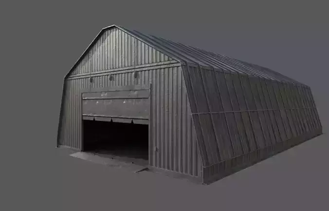 Military Hangar 01 Low-poly 3D model
