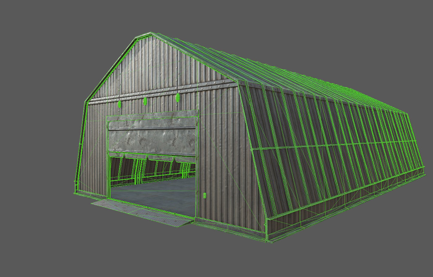 Military Hangar 01 Low-poly 3D model_6