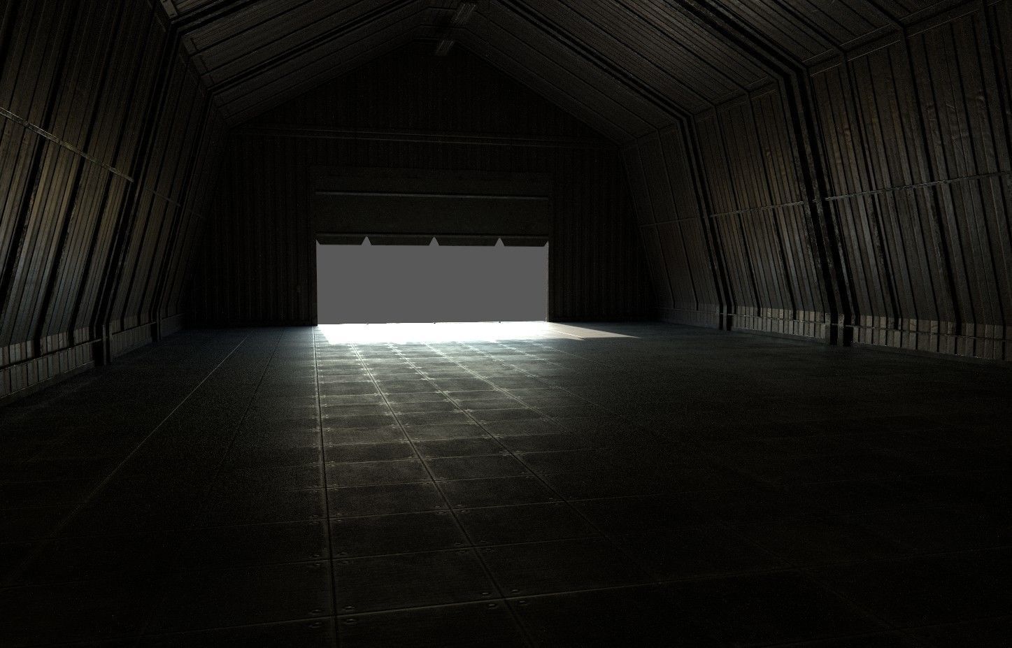 Military Hangar 01 Low-poly 3D model_3