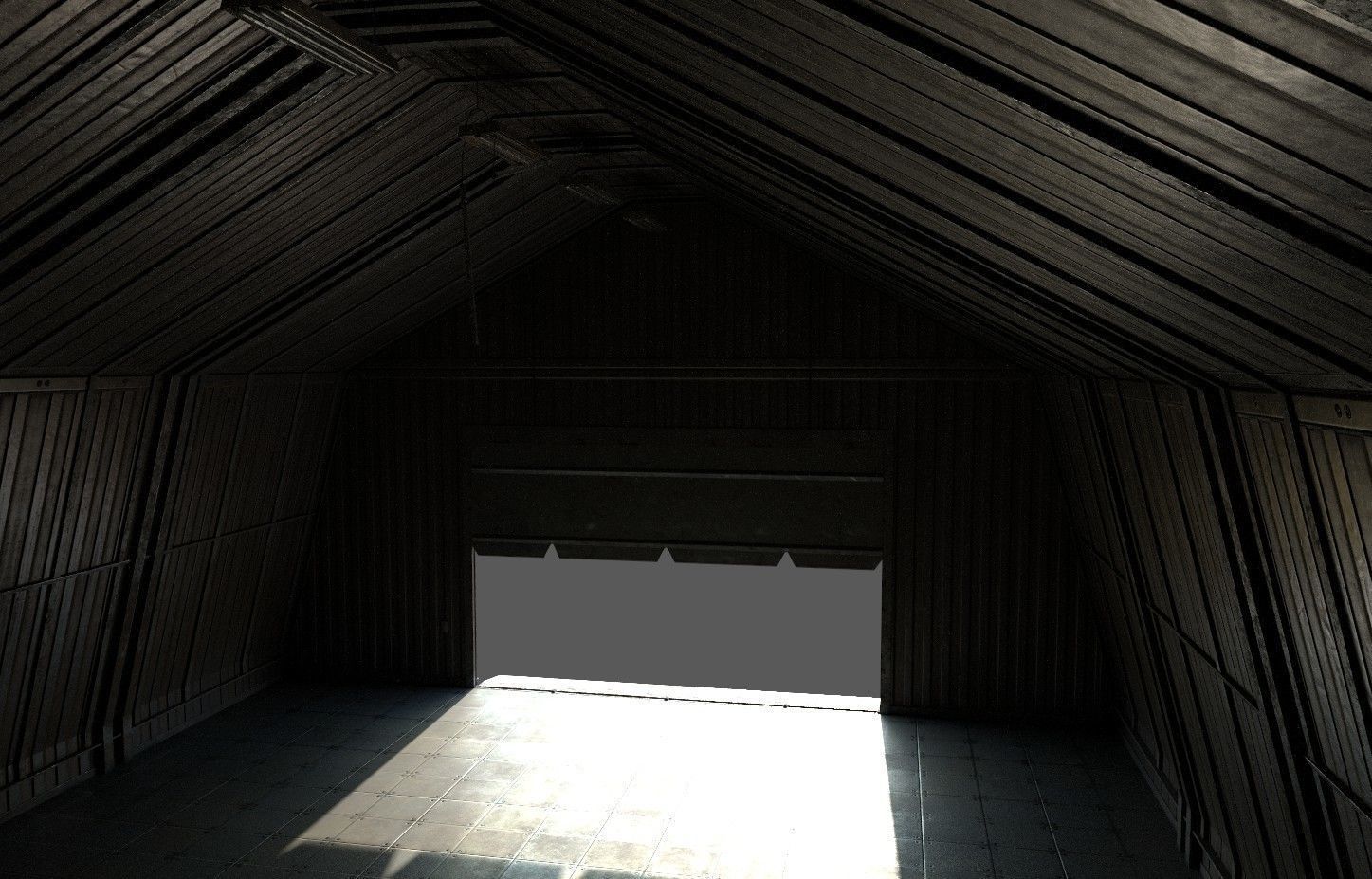 Military Hangar 01 Low-poly 3D model_4