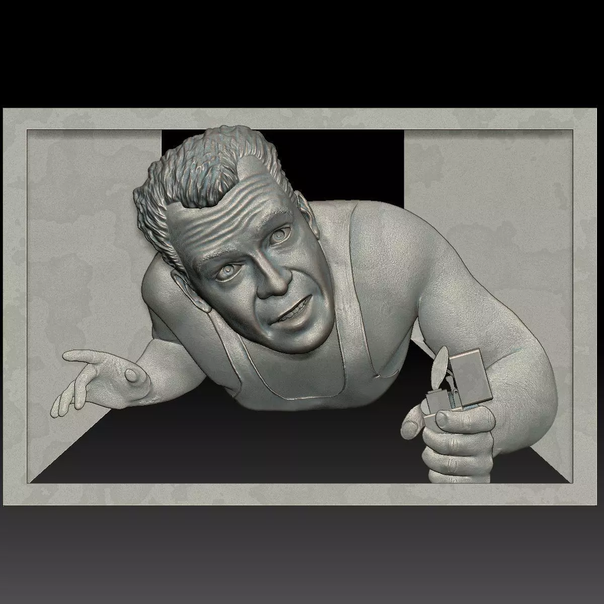 Portrait STL bas-relief Die Hard 3D print model