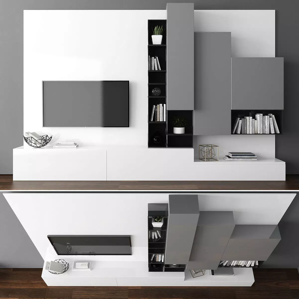 Tv stand Low-poly 3D model_0