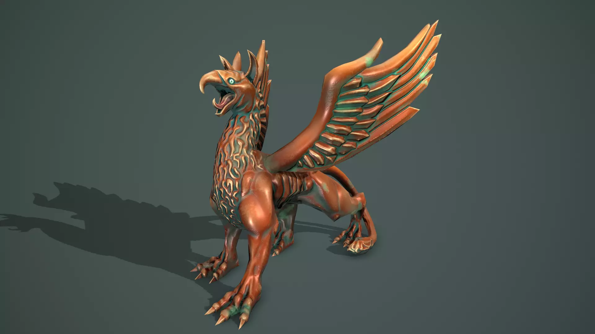 Statue griffon Low-poly 3D model