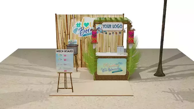 Booth Outdoor Beach 3D model