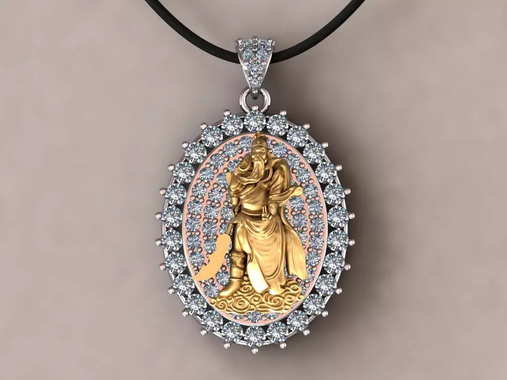 Guan yu Pendant 3D print model_0