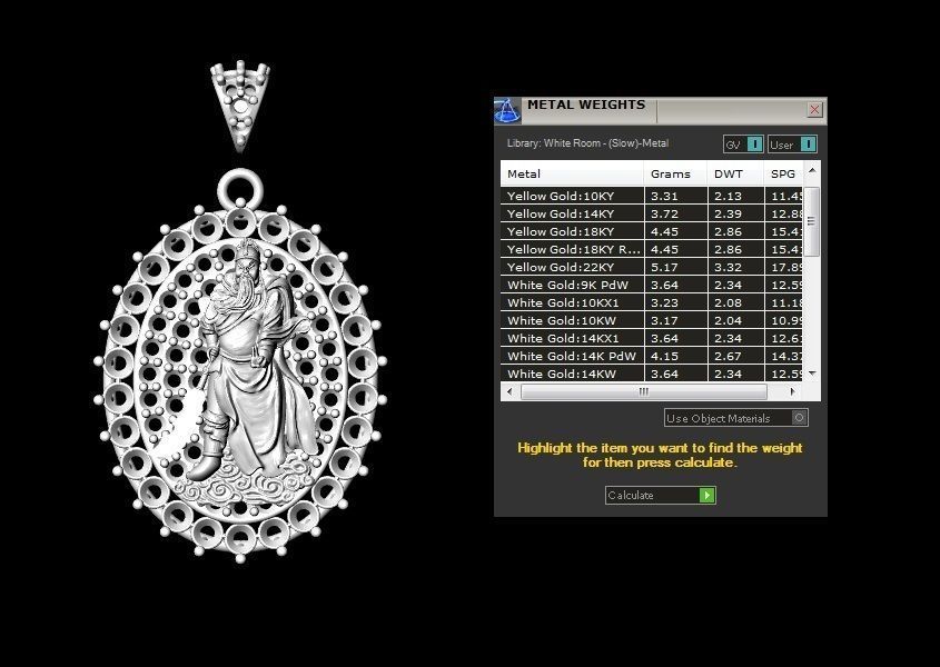 Guan yu Pendant 3D print model_9
