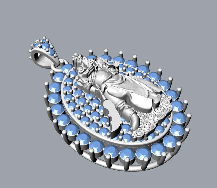 Guan yu Pendant 3D print model_5