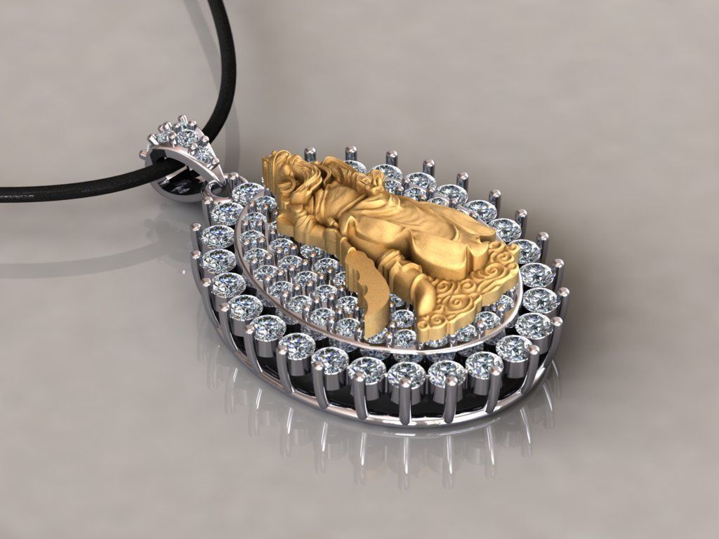 Guan yu Pendant 3D print model_1