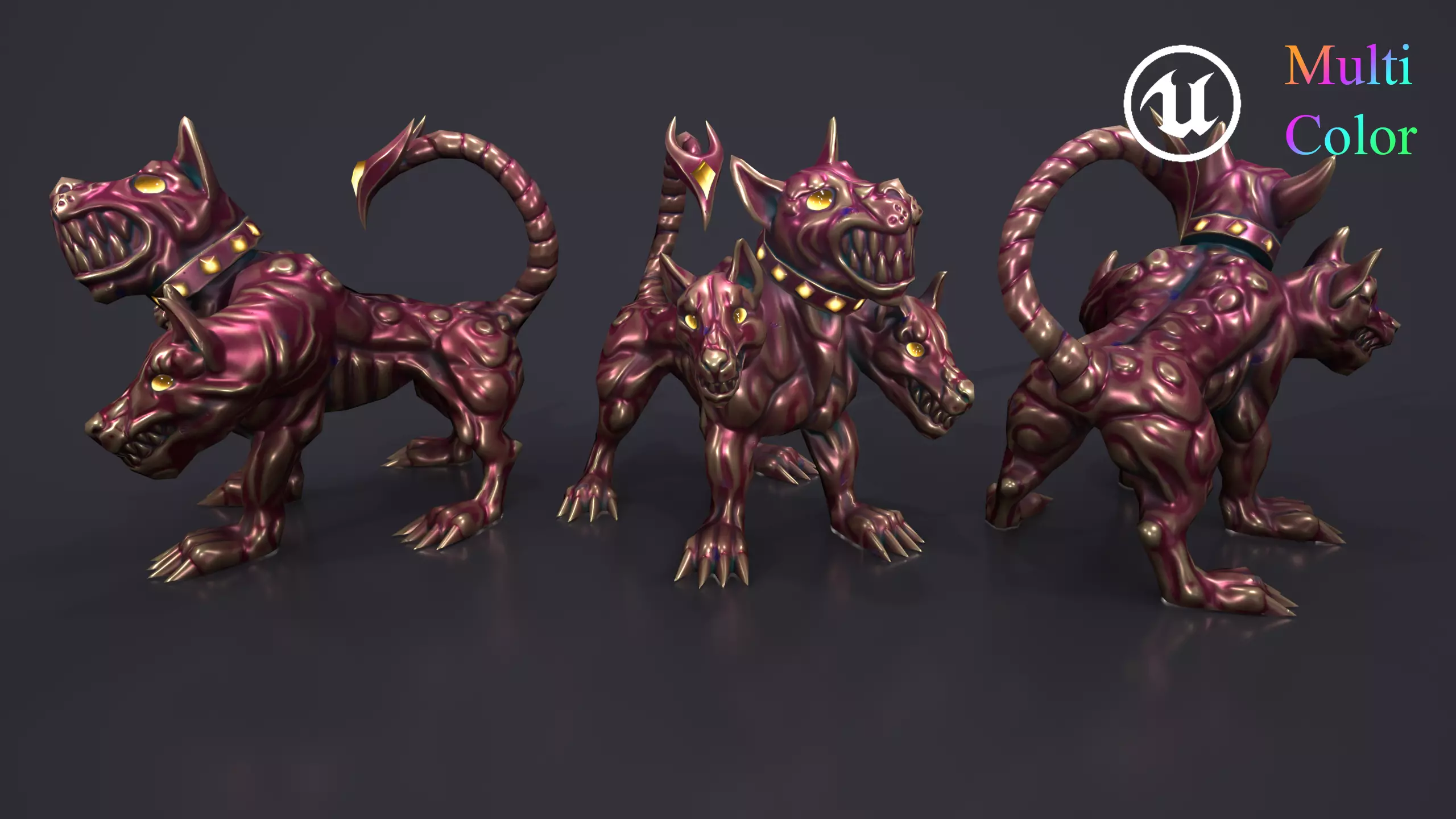 Statue cerberus Low-poly 3D model