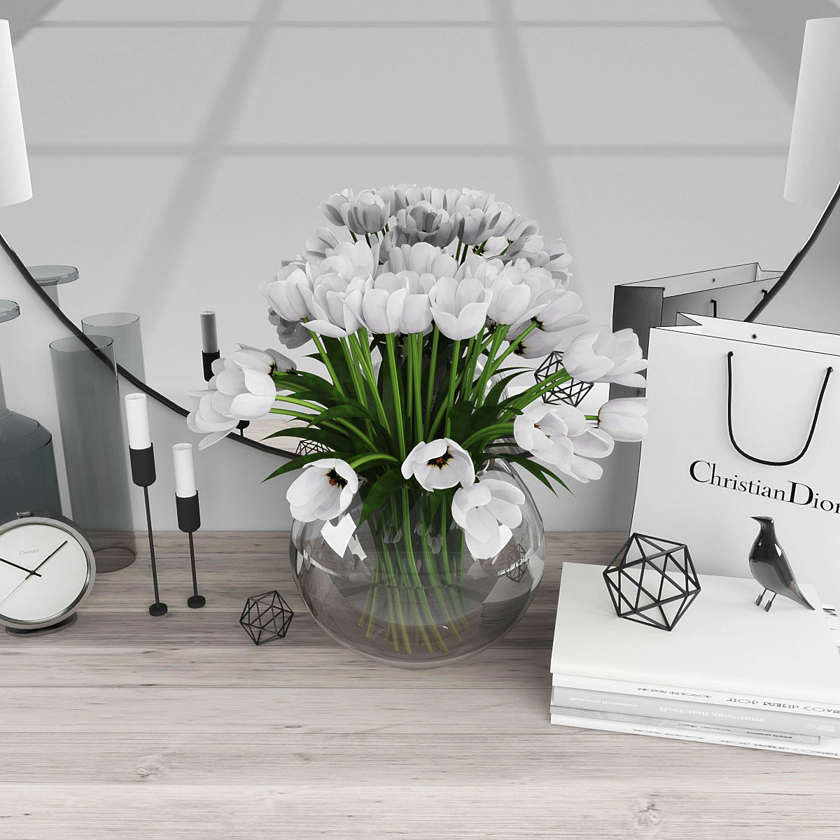 Decorative set Low-poly 3D model_1