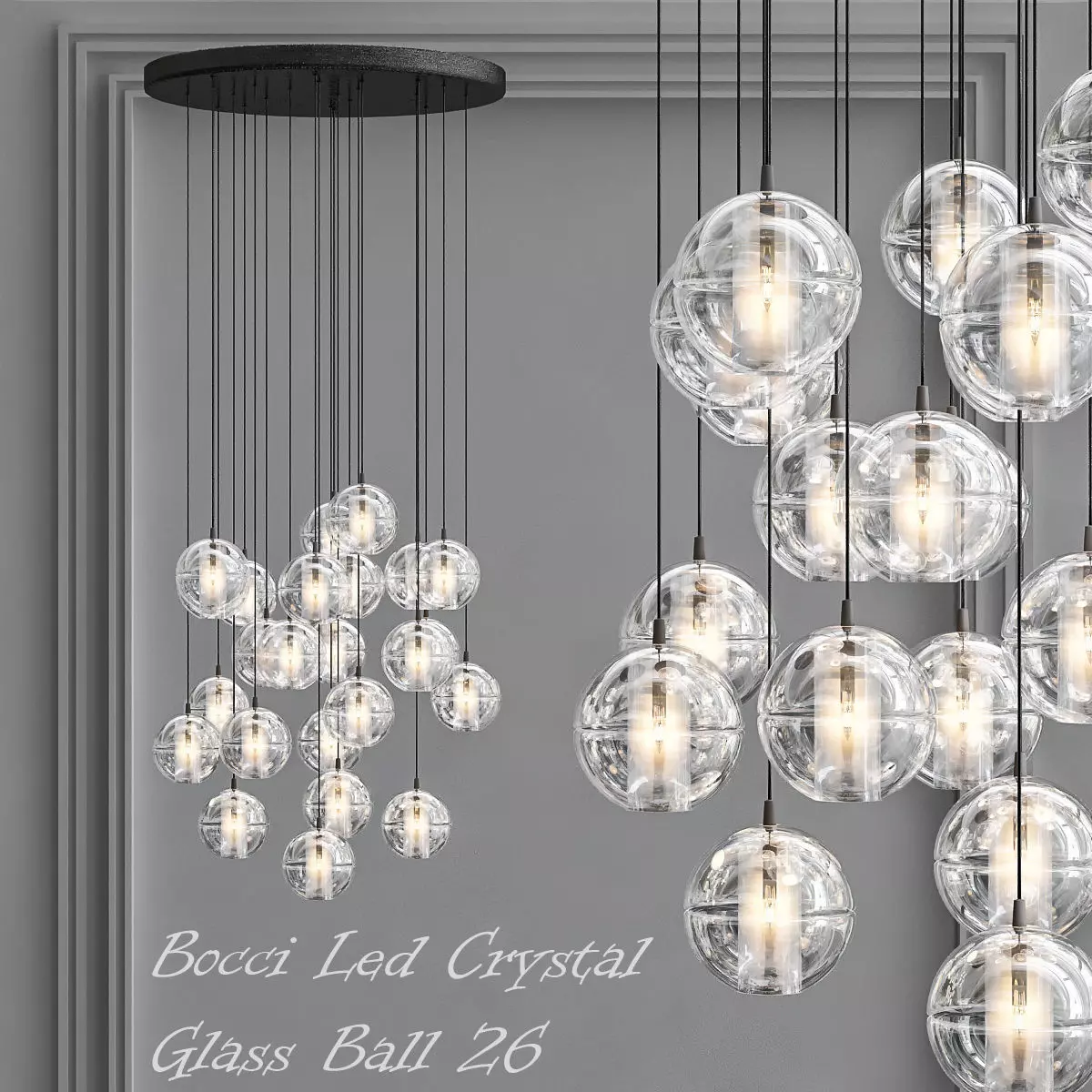 Bocci Led Crystal Glass Ball 3D model_0