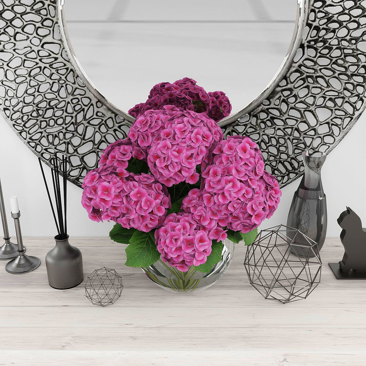 Decorative set Low-poly 3D model_1