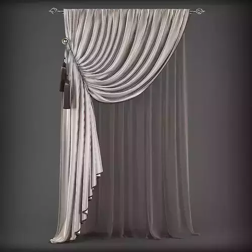 Curtain 3D with tassels