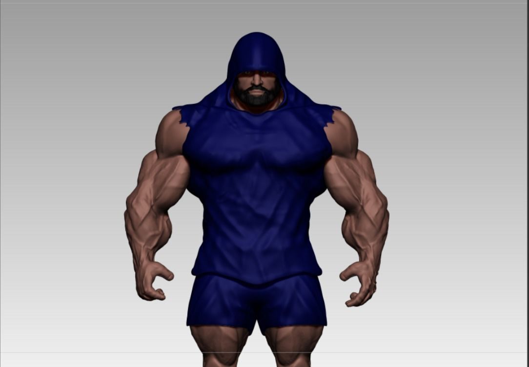 bodybuilder motivation Low-poly 3D model_1