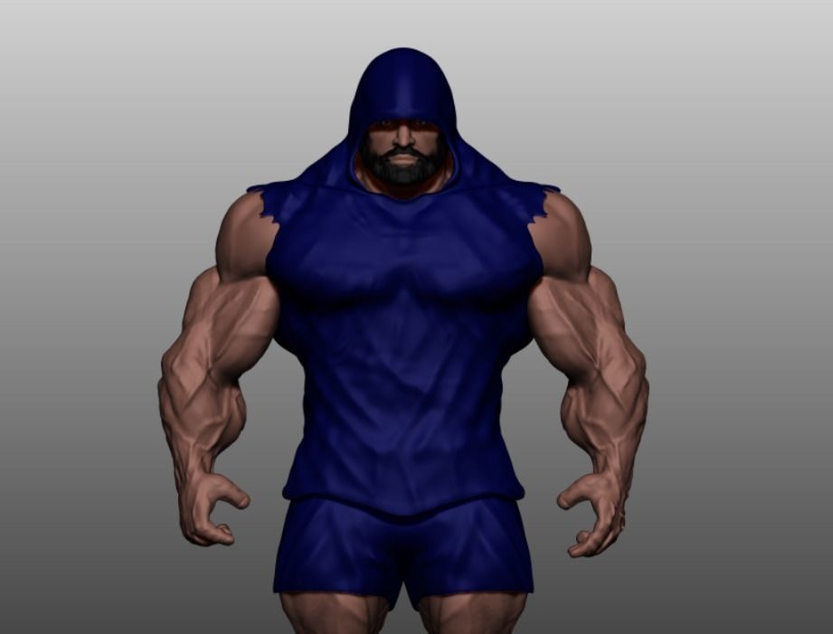 bodybuilder motivation Low-poly 3D model_5