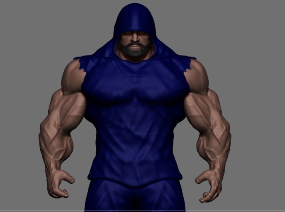 bodybuilder motivation Low-poly 3D model_4