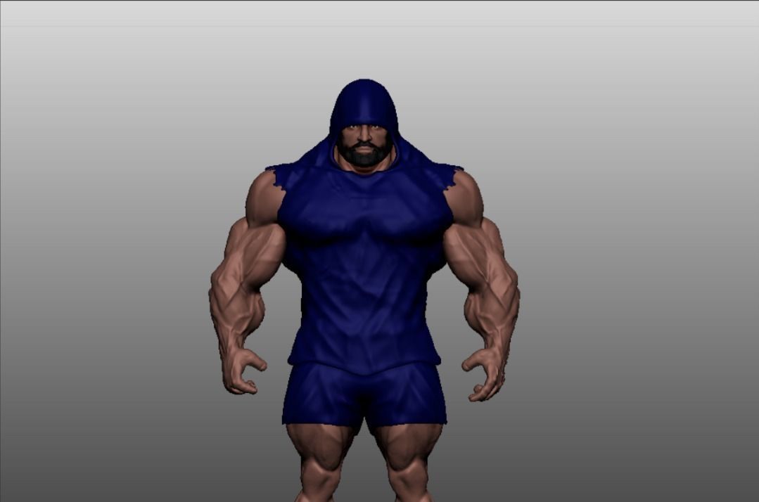 bodybuilder motivation Low-poly 3D model_10