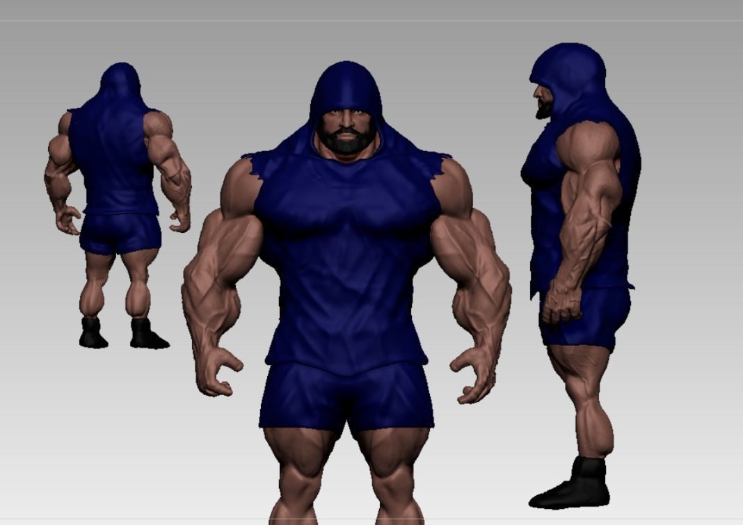 bodybuilder motivation Low-poly 3D model_7