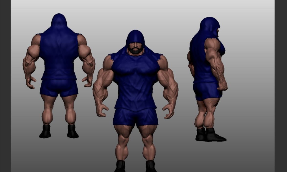 bodybuilder motivation Low-poly 3D model_6