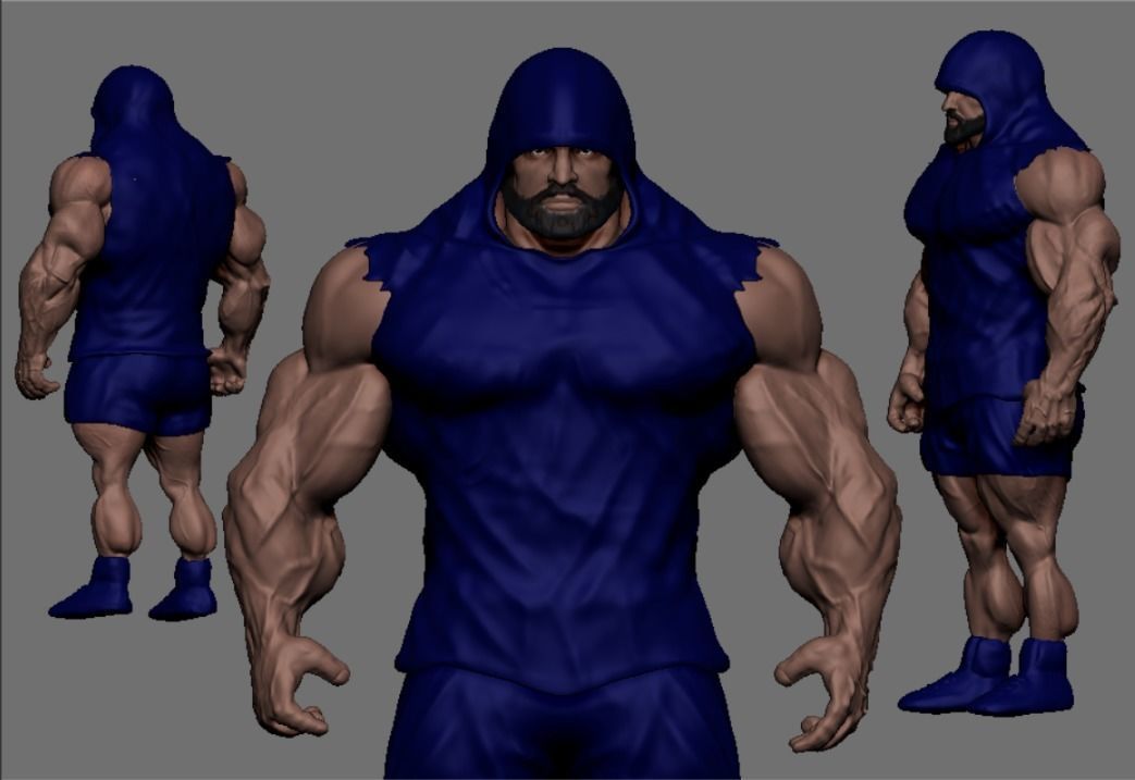 bodybuilder motivation Low-poly 3D model_8