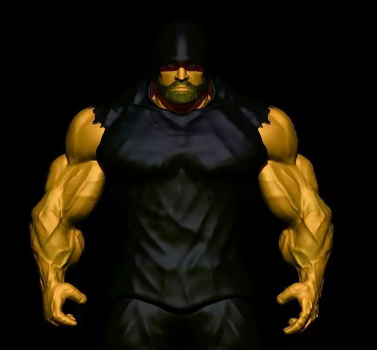 bodybuilder motivation Low-poly 3D model_0