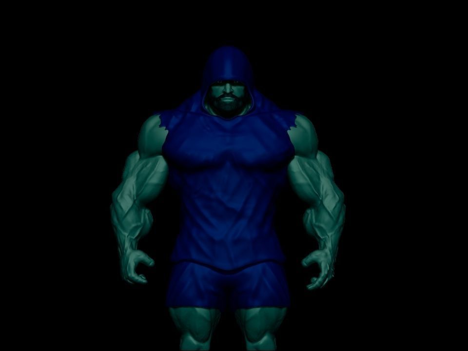 bodybuilder motivation Low-poly 3D model_23