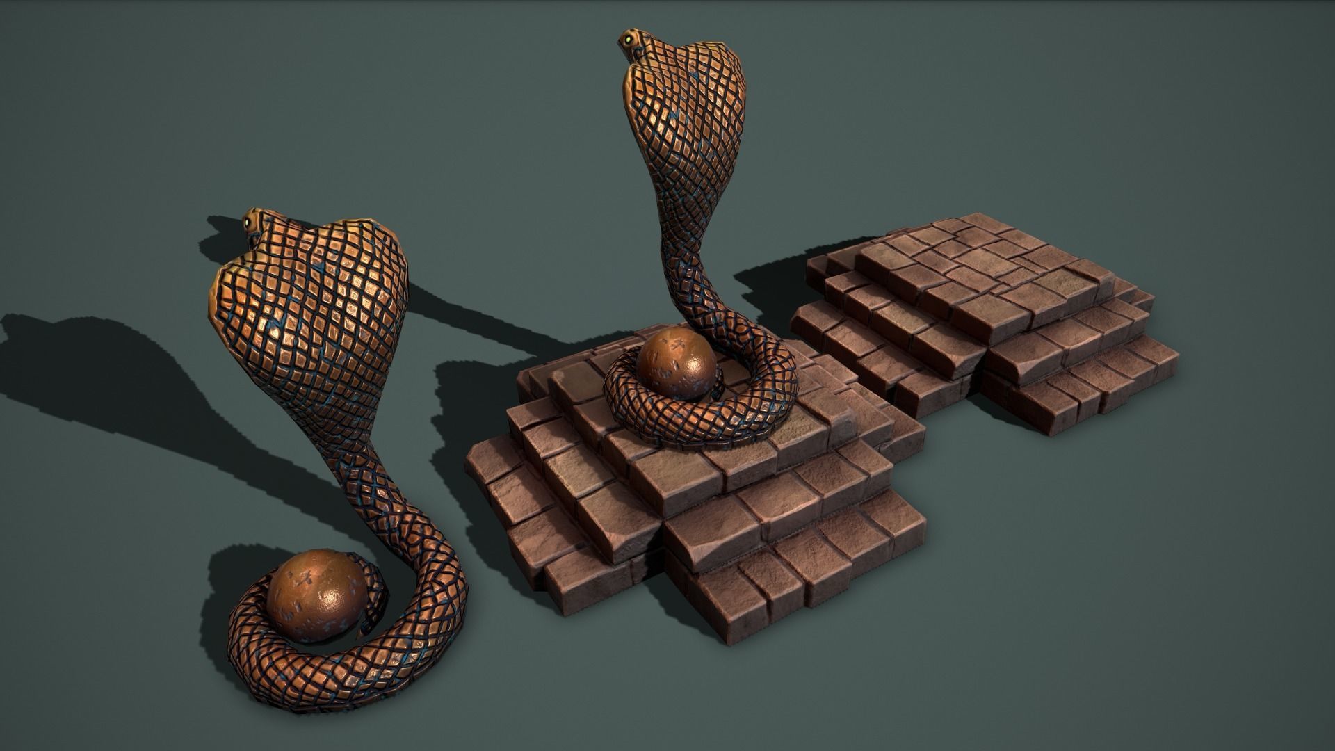 Fantasy statues Low-poly 3D model_18