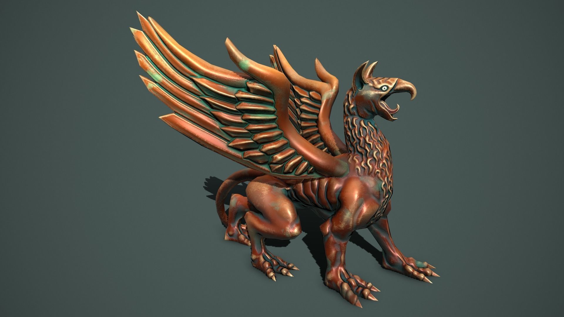 Fantasy statues Low-poly 3D model_8