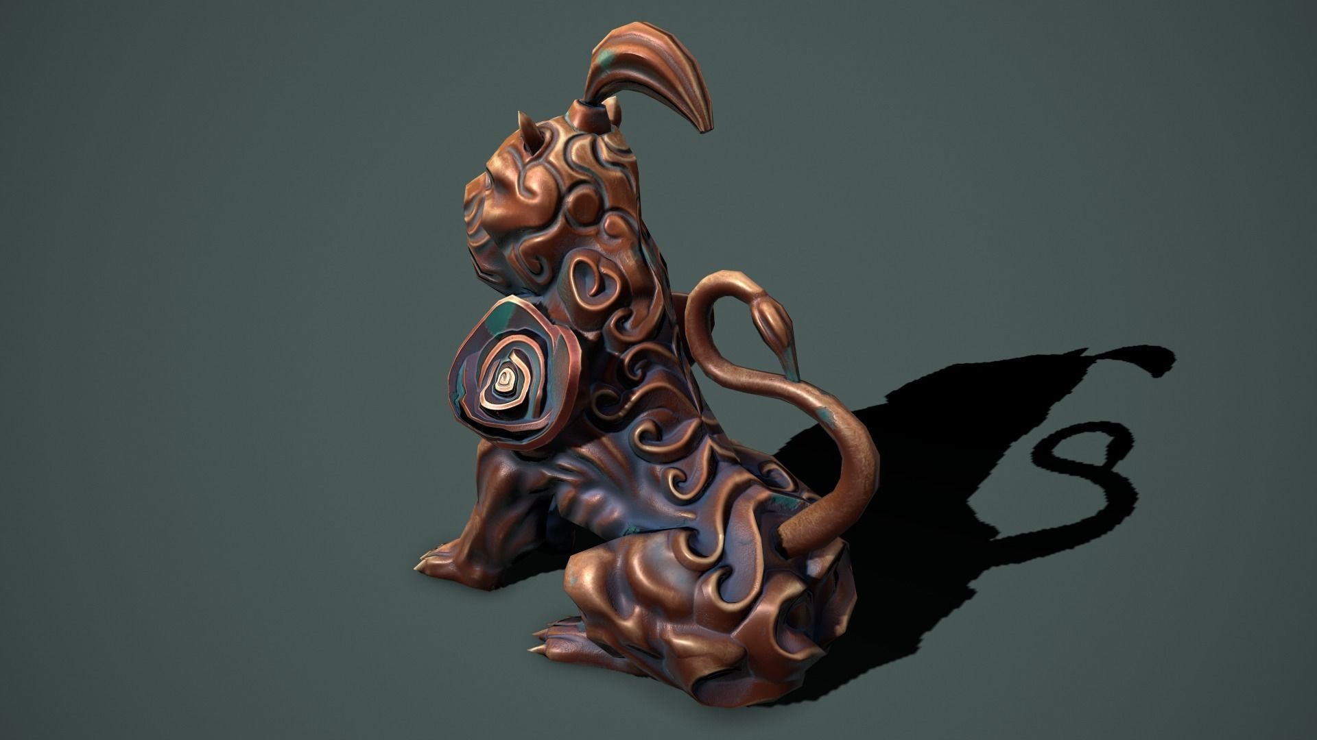 Fantasy statues Low-poly 3D model_12