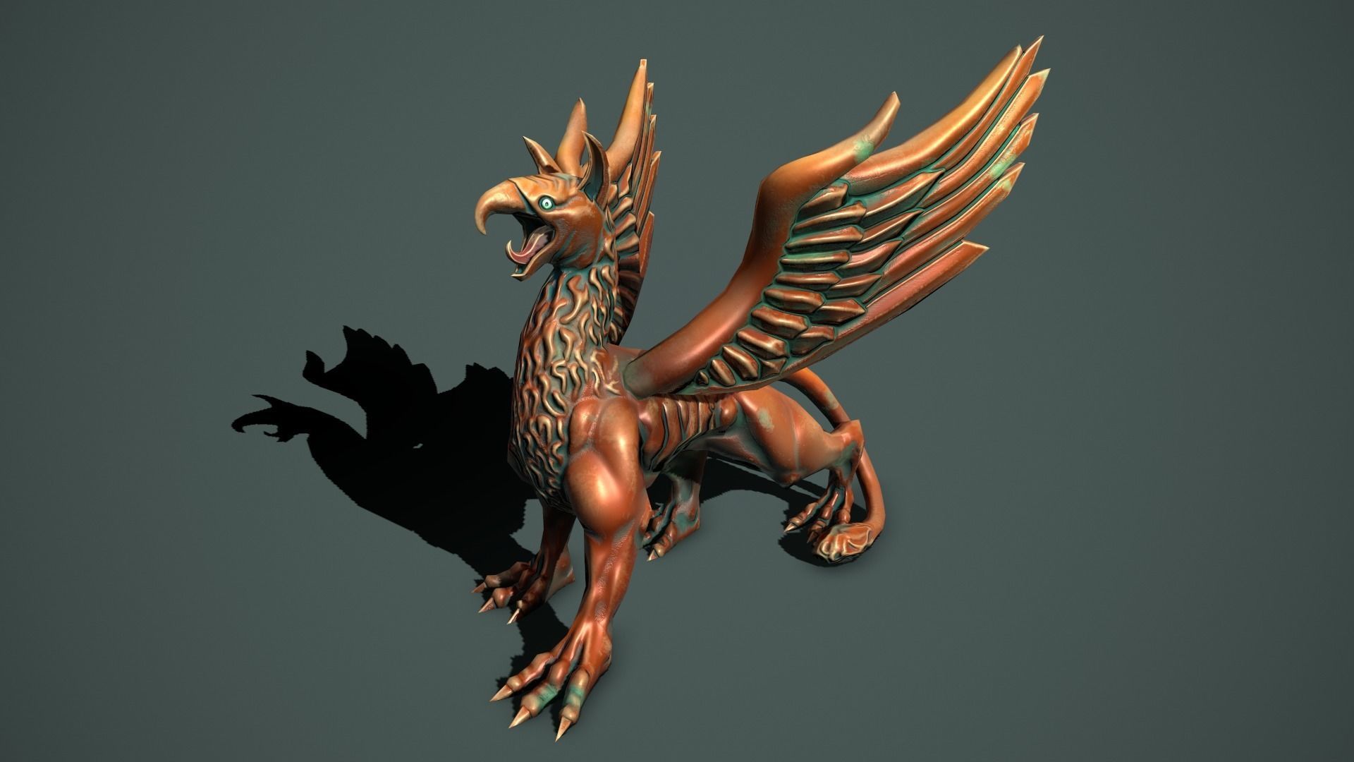Fantasy statues Low-poly 3D model_7