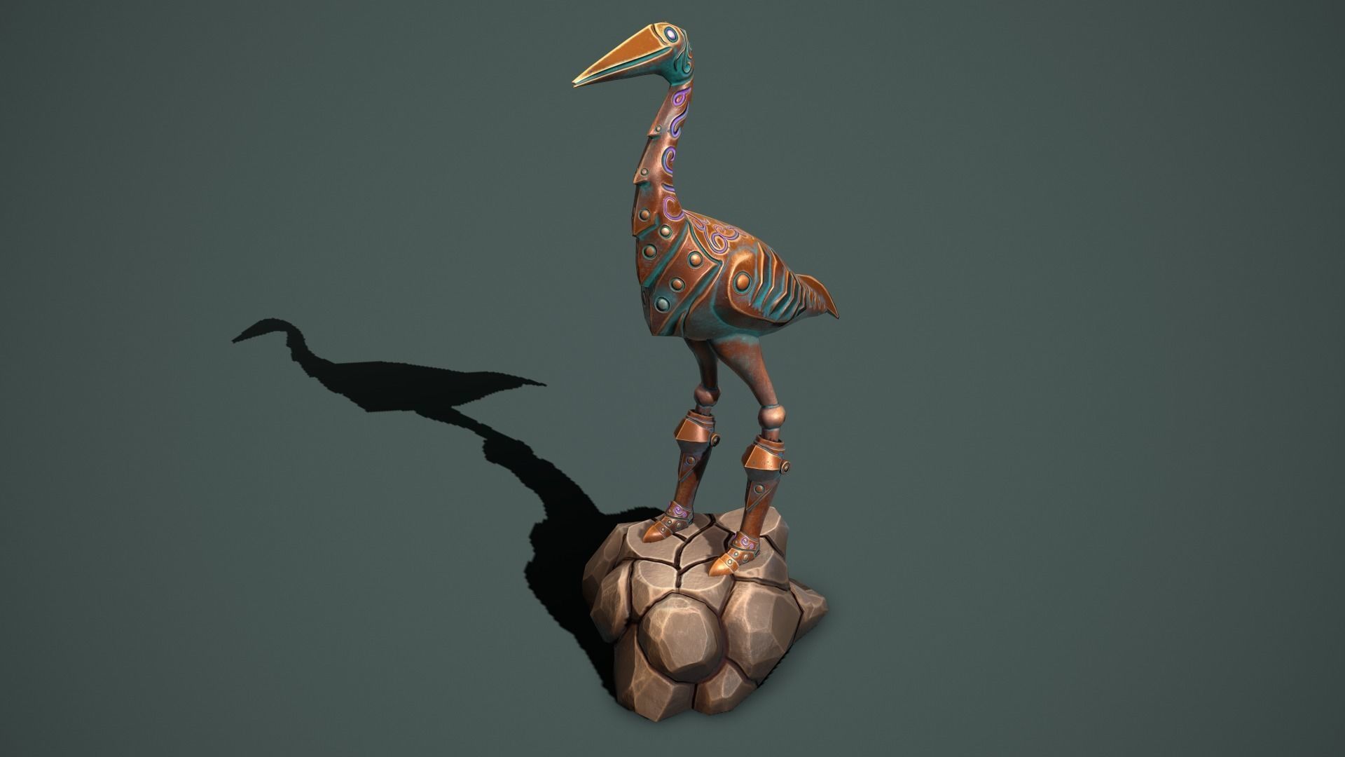 Fantasy statues Low-poly 3D model_16