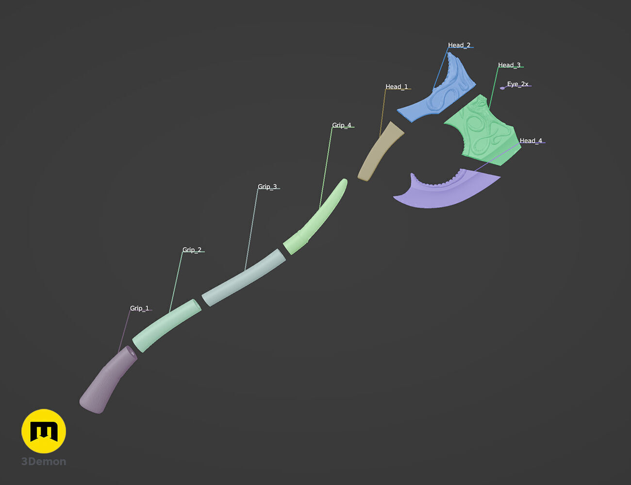 Euron Greyjoy - Octopus Axe 3D print model_4