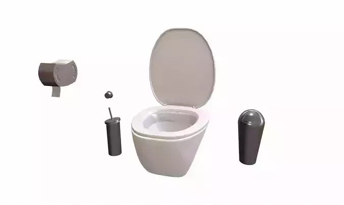 Game-Ready Toilet Set with 4K-PBR Texture Set