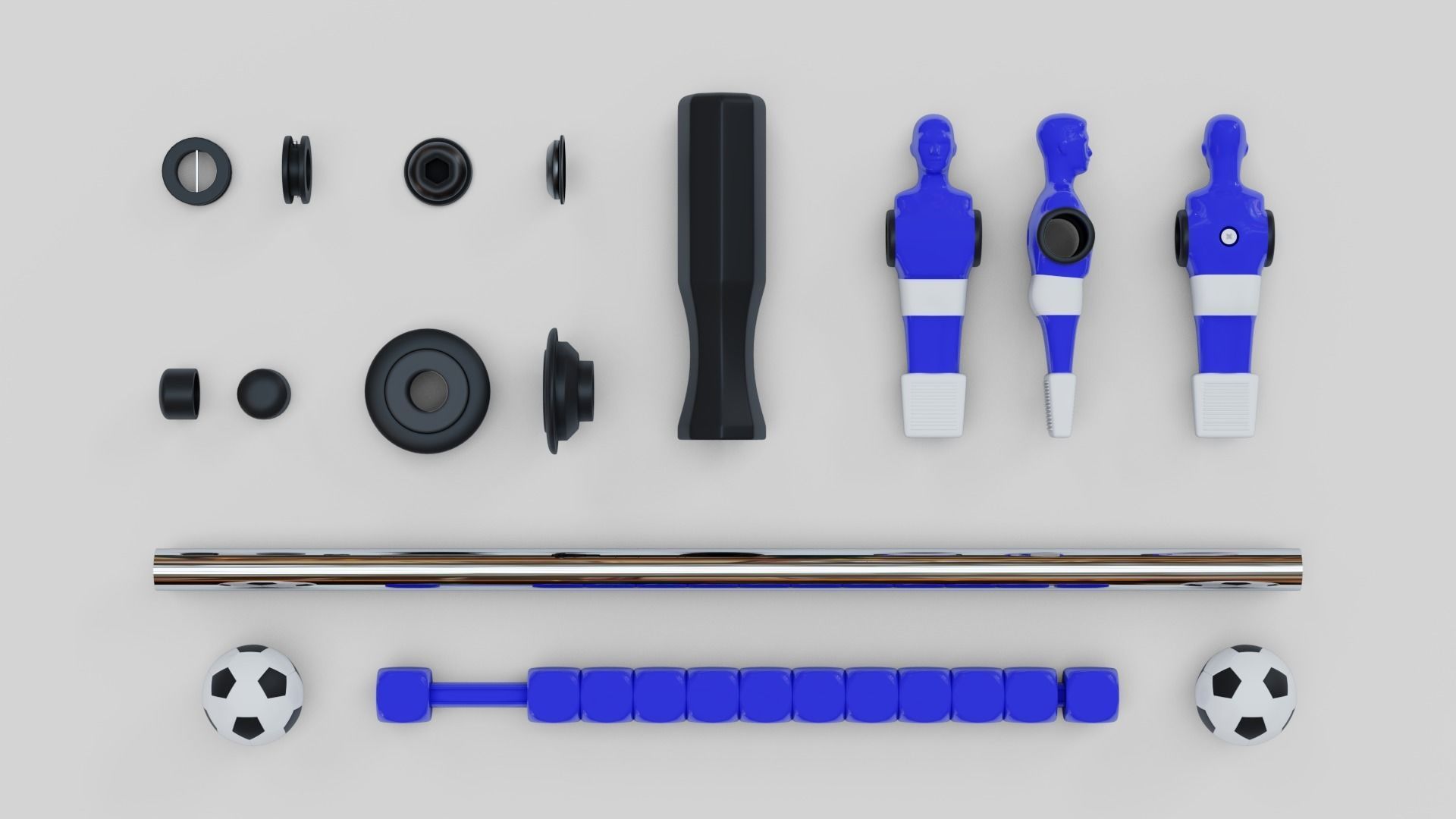 Foosball table 3D model_1