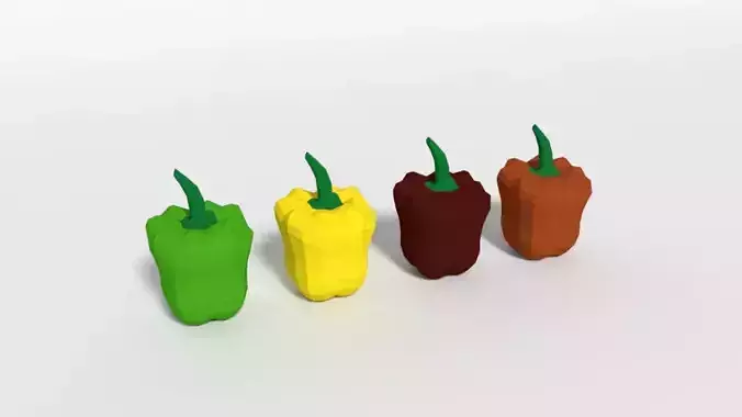 Low Poly Cartoon Peppers