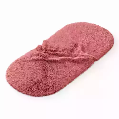 Pink oval sheepskin rug