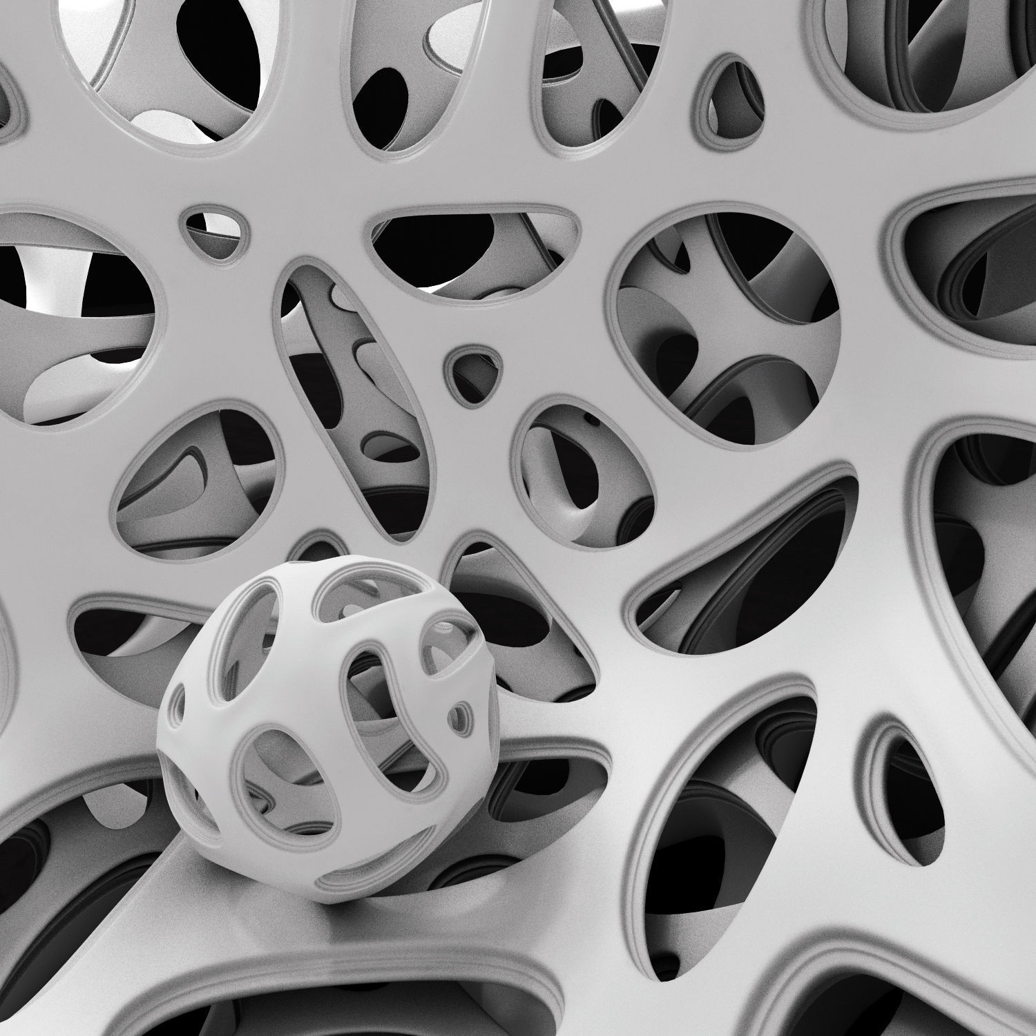 Bionics cage sphere 3D model_3