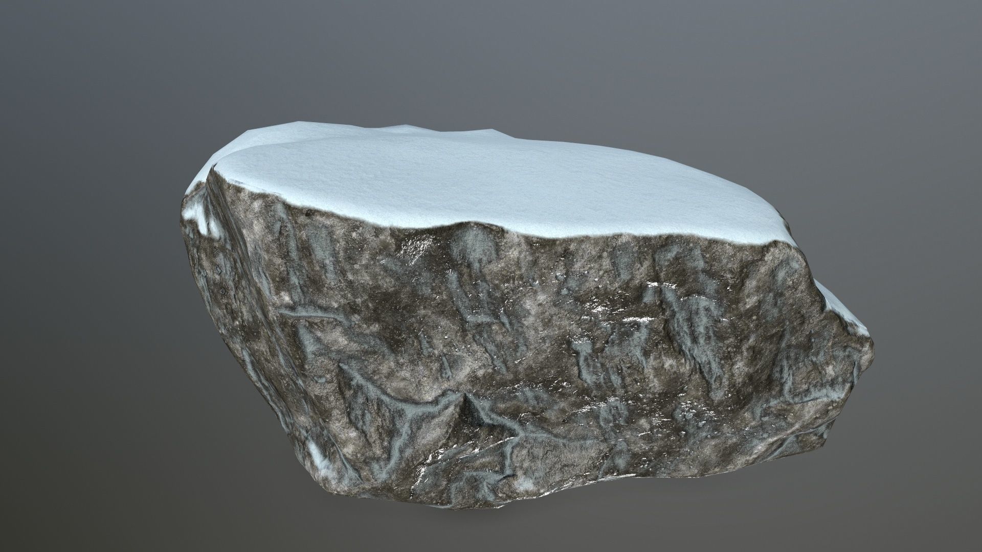 rock set with snow Low-poly 3D model_10