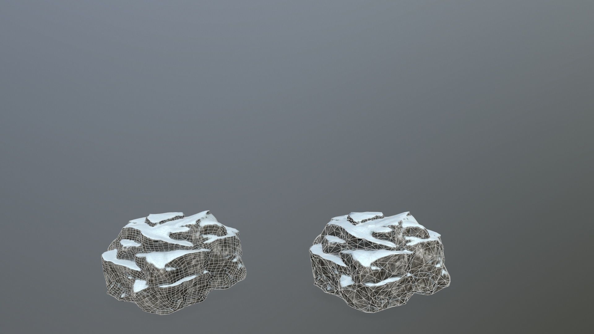 rock set with snow Low-poly 3D model_19