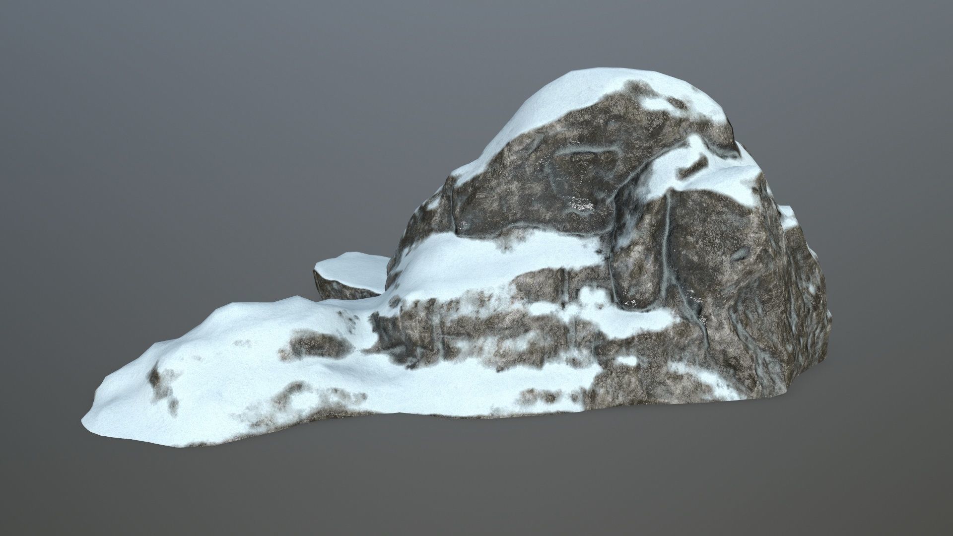 rock set with snow Low-poly 3D model_5