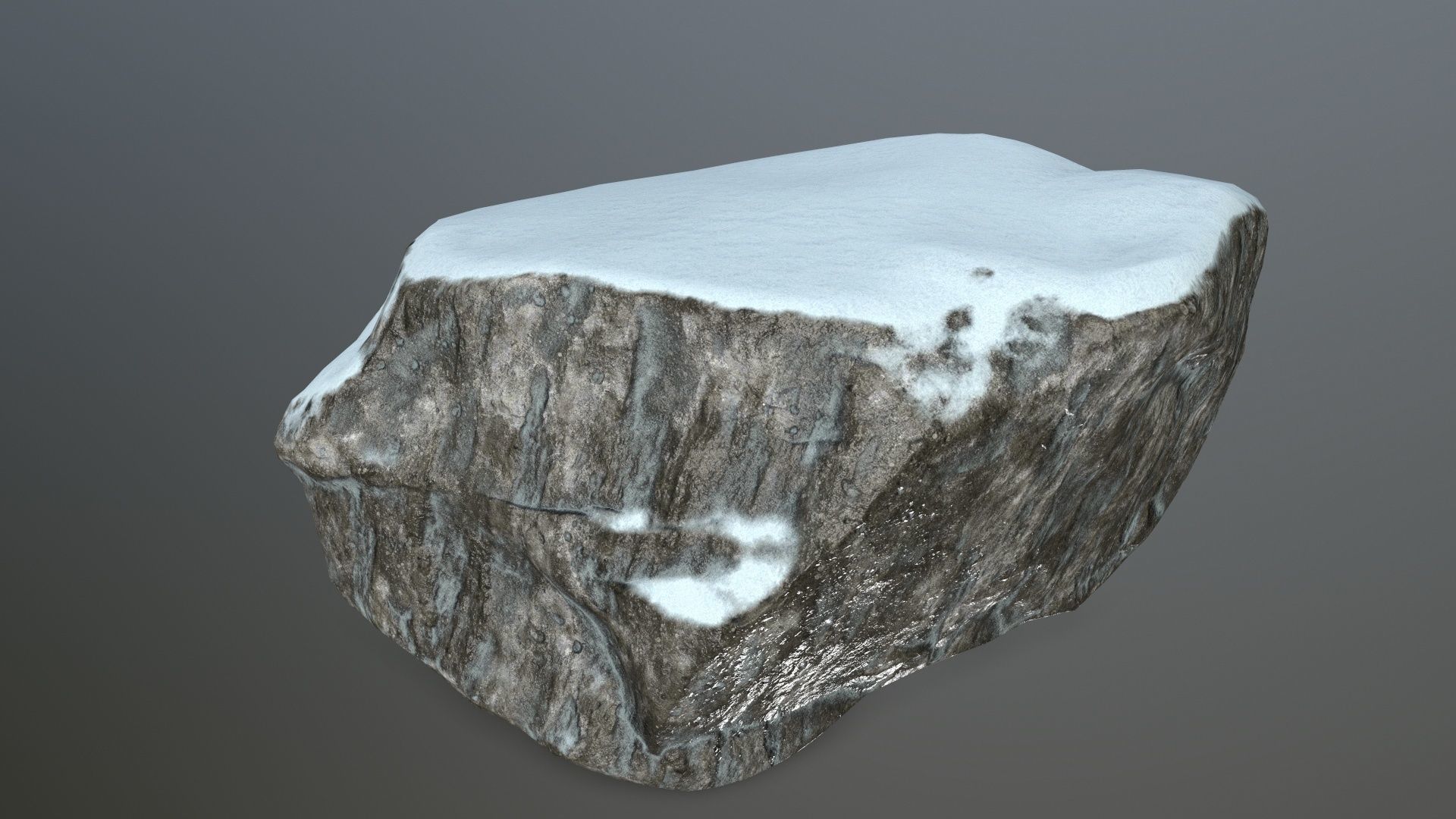 rock set with snow Low-poly 3D model_11