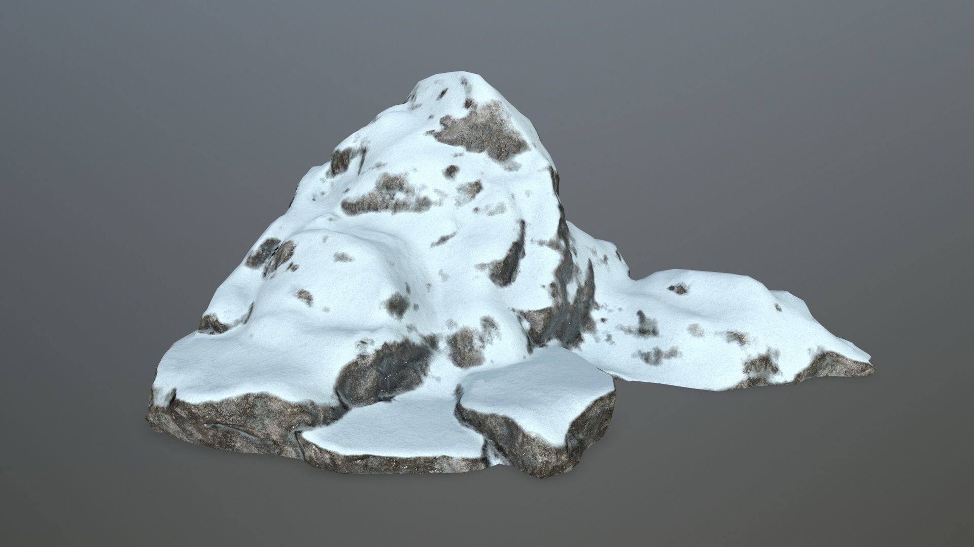 rock set with snow Low-poly 3D model_7