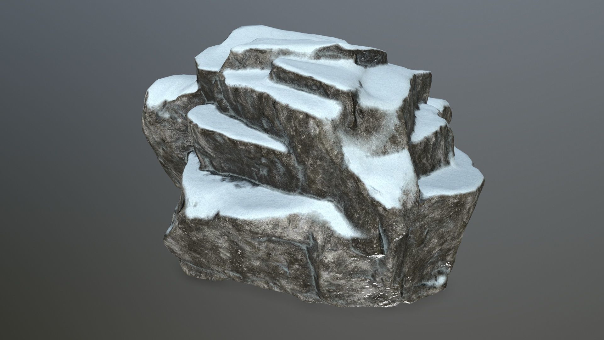rock set with snow Low-poly 3D model_13