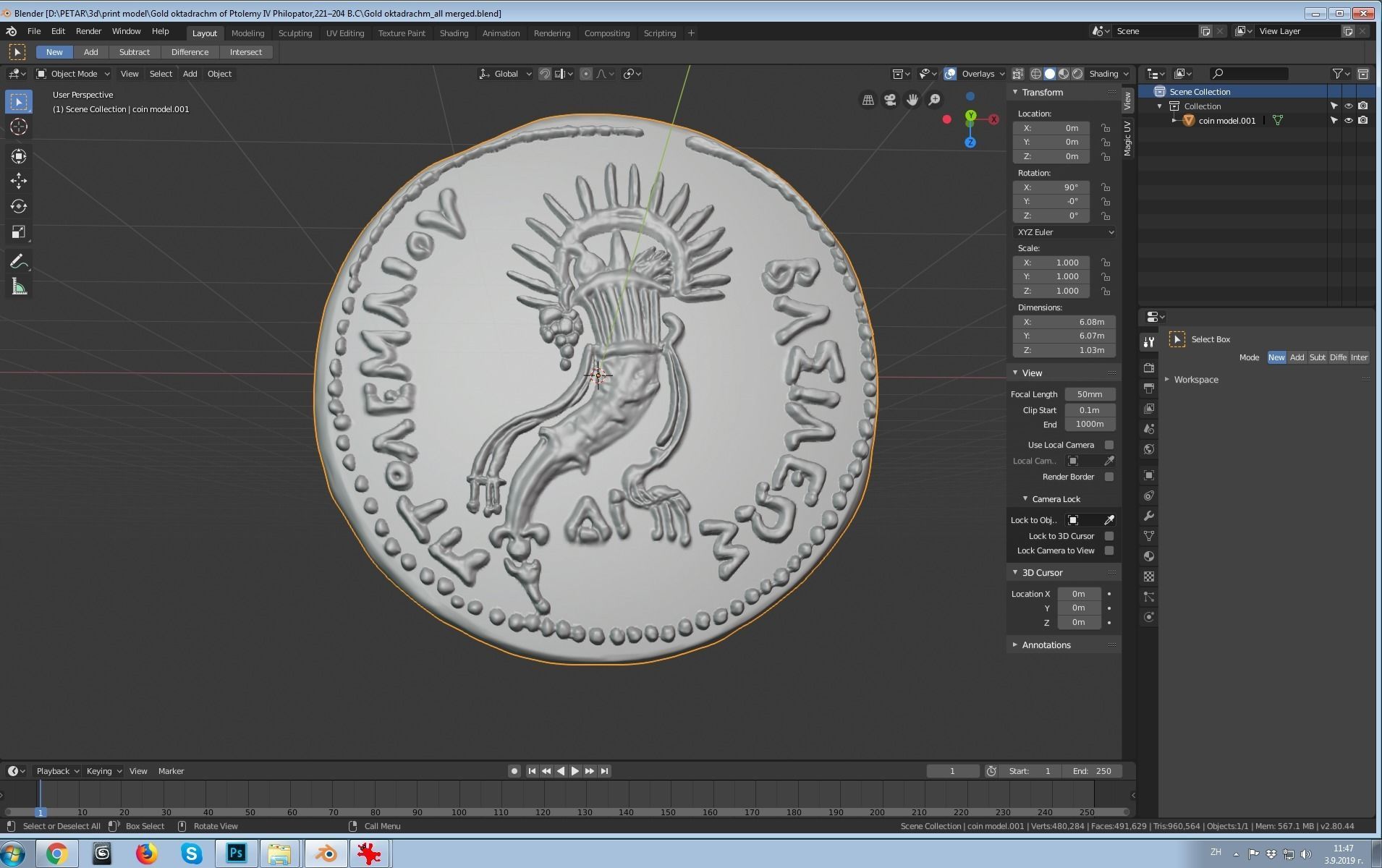 Gold Oktadrachm 3D print model_8