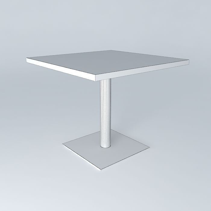 Square table Free 3D model_3