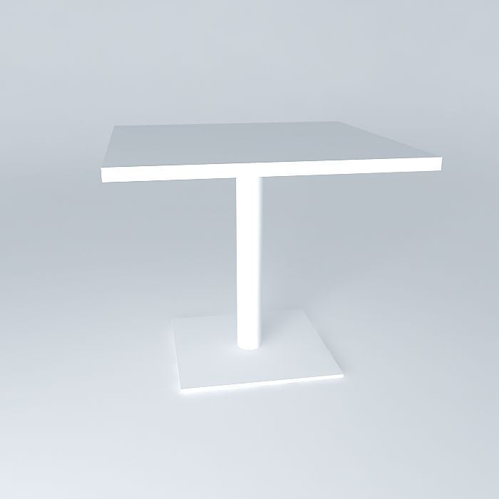 Square table Free 3D model_2