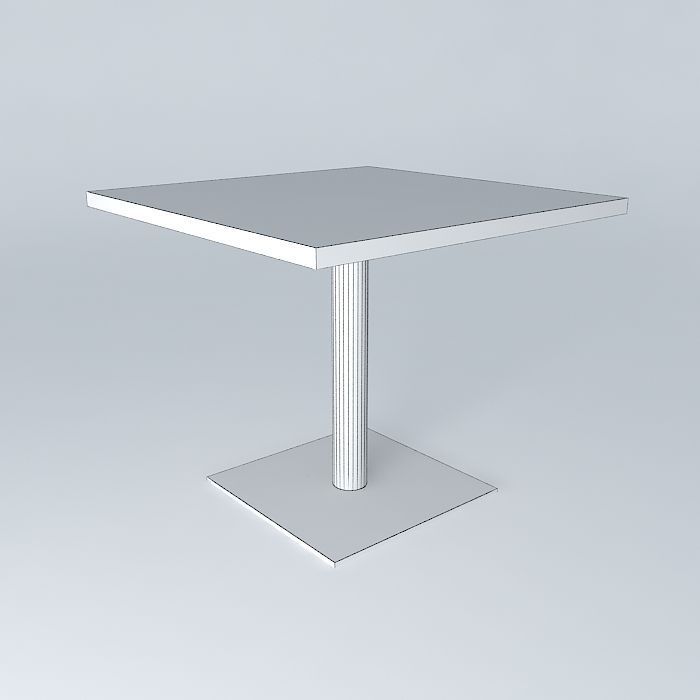 Square table Free 3D model_4