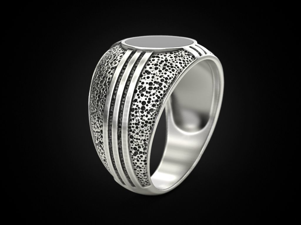 Blackened and Onyx Ring 3D print model_2