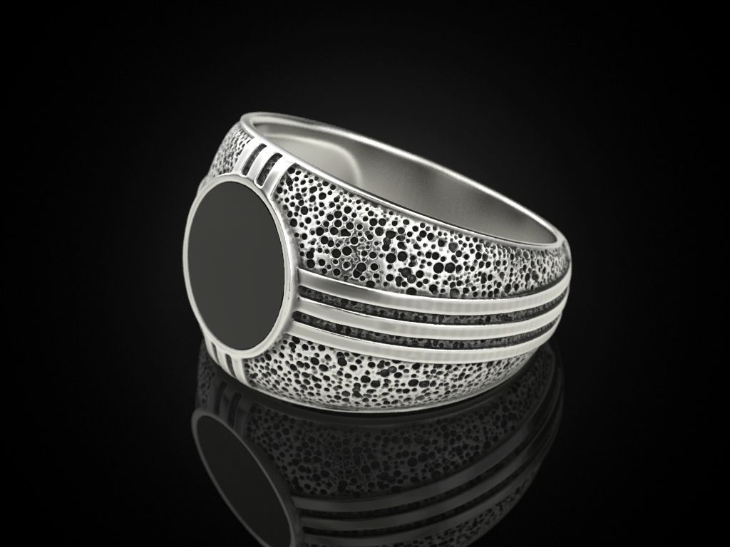 Blackened and Onyx Ring 3D print model_5